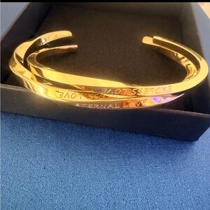 Gold Love Engraved Bracelets